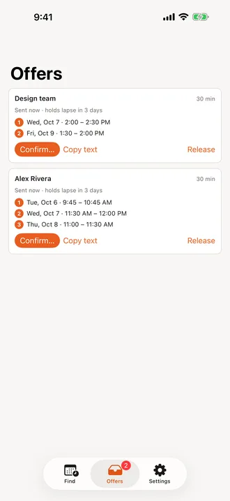 CalScout on iPhone